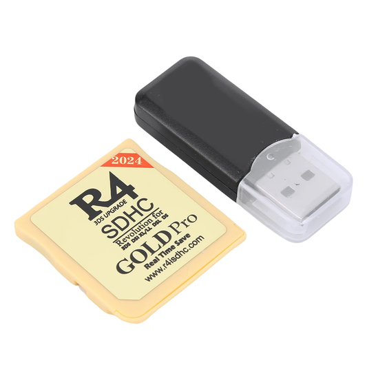 Prime Goods R4 Gold Pro SDHC R4i for DS/3DS/2DS Revolution Cartridge + USB - Black