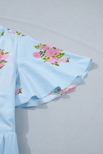 Threaded Pear Lucy Print Scalloped Trim Plus Dress
