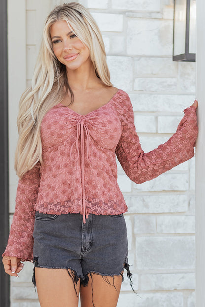 Threaded Pear Paloma Detail Floral Lace Blouse