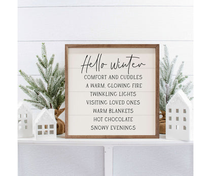 Kendrick Home Hello Winter Comforts White