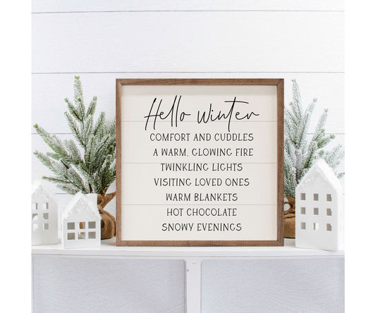 Kendrick Home Hello Winter Comforts White