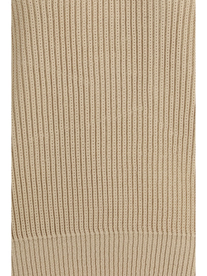 Pullover Ribbed Cotton Light Brown