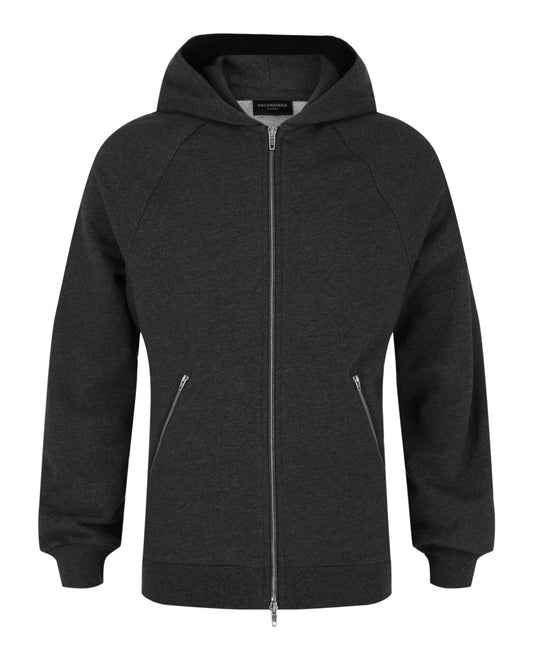Balenciaga Embroidered Logo Zip-Up Hoodie