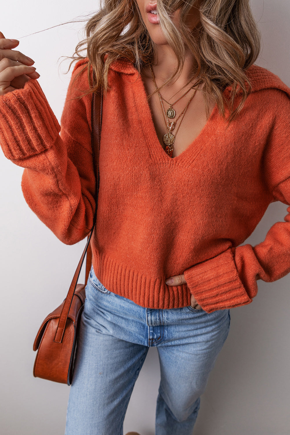 Threaded Pear Avery Edge Sexy Elegant Sweater
