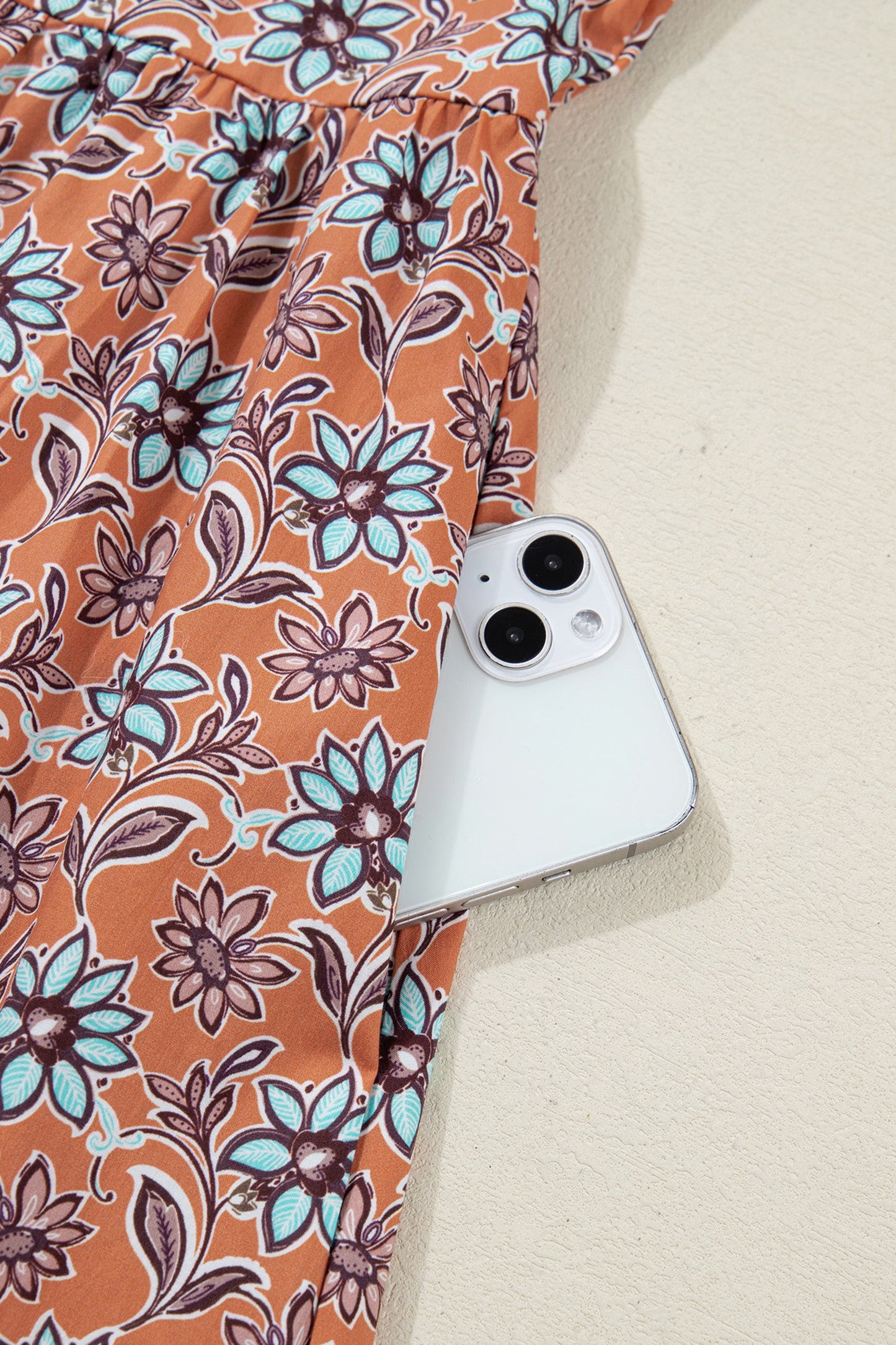 Threaded Pear Alia Floral Contrast Collared Shirt