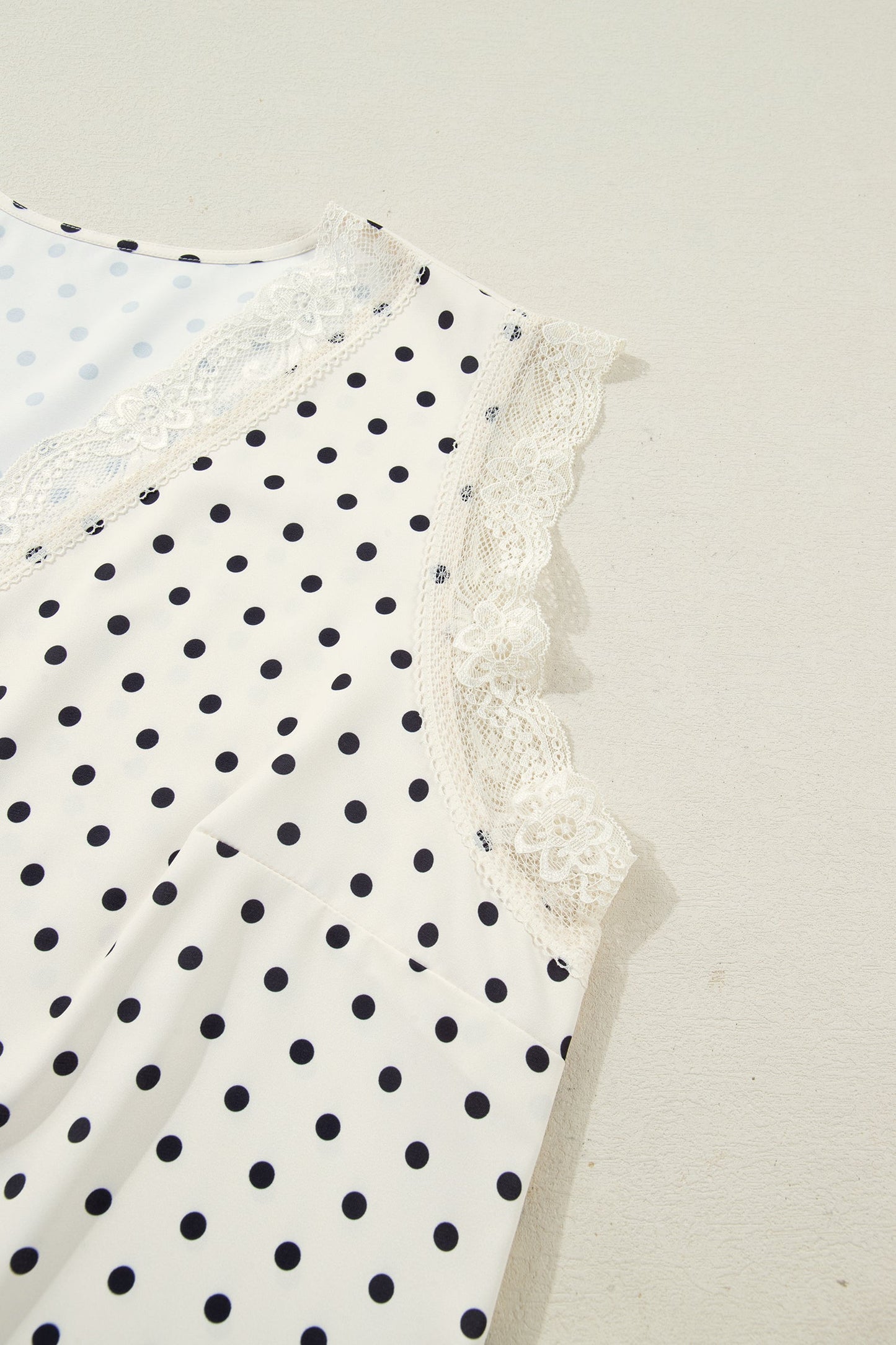 Threaded Pear Alina Lace Trim Sleeveless PLUS Top