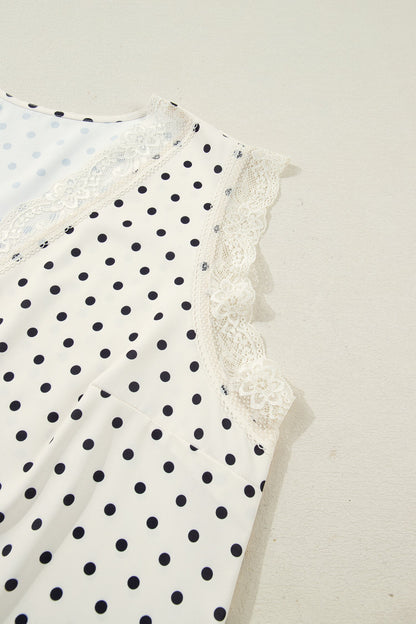 Threaded Pear Alina Lace Trim Sleeveless PLUS Top