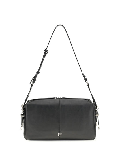 Shoulder Bag Keeper Leather Black/Old Silver
