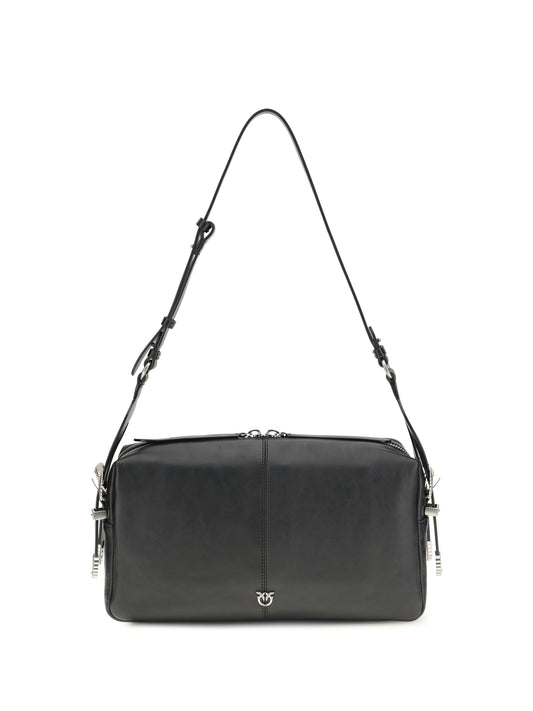 Shoulder Bag Keeper Leather Black/Old Silver