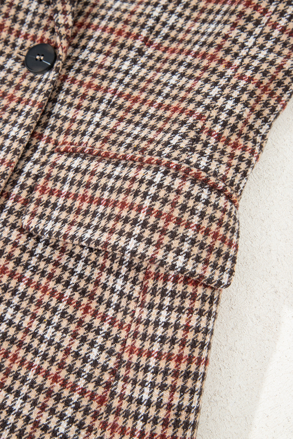 Threaded Pear Aria Houndstooth Lapel Collar Blazer
