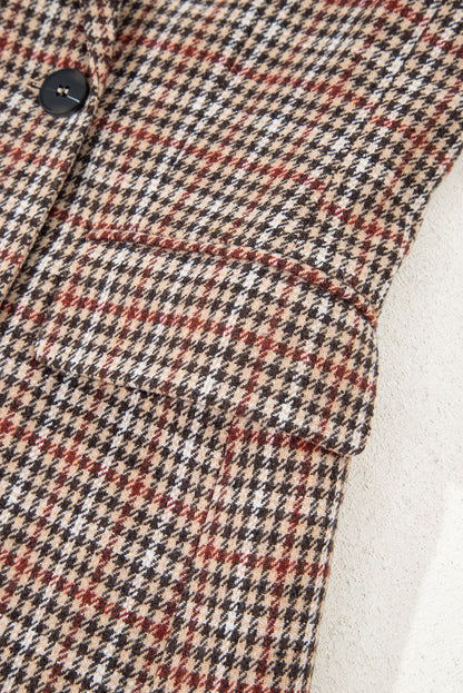 Threaded Pear Aria Houndstooth Lapel Collar Blazer