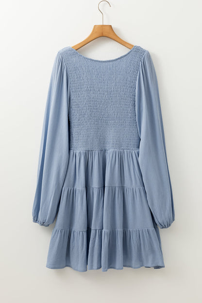 Threaded Pear Aadhya Smocked Tiered Mini Dress