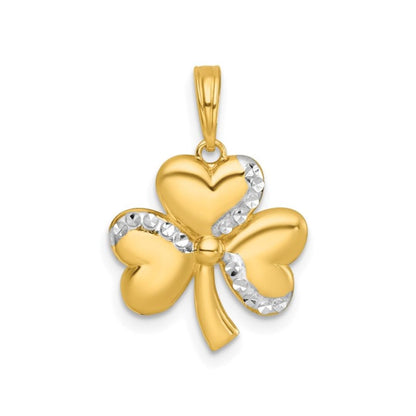 Three Leaf Clover Charm 14K Yellow Gold Pendant