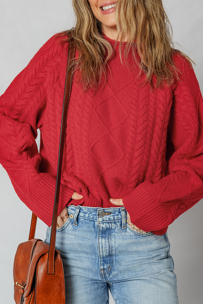 Threaded Pear Joanna Cable Knit Baggy Sweater