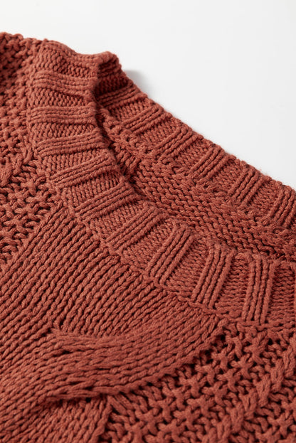 Threaded Pear Willaira Slouchy Textured Knit Sweater