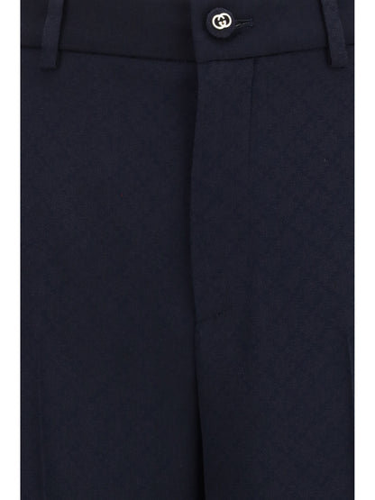 Pants Diamond-Jacquard Blue Japan