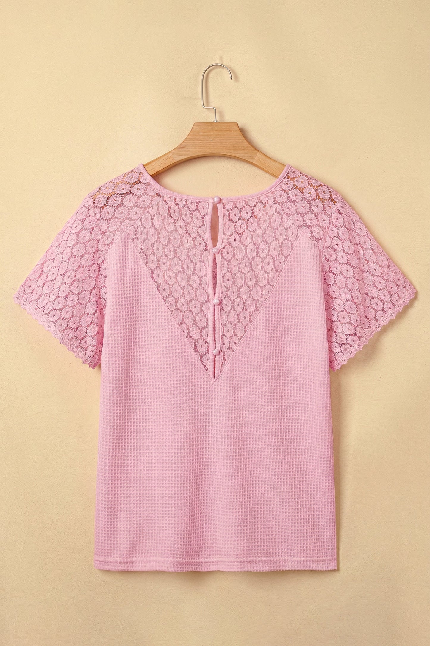 Threaded Pear Nyomi Cutout Waffle Knit Blouse