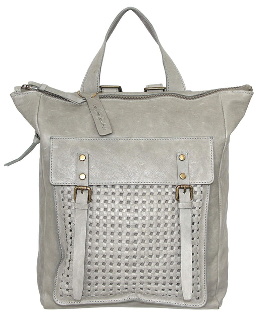 Suzanna Leather Backpack in Stone