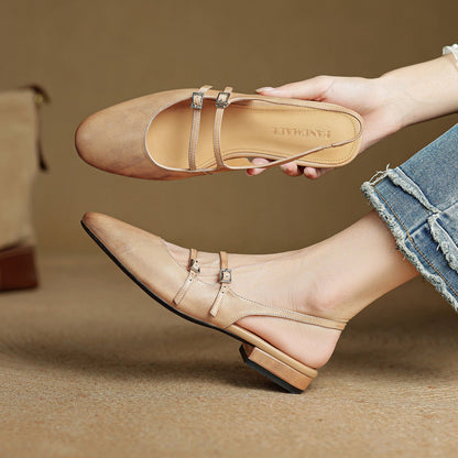 Women’s Flat Sandals with Soft Sole and Single Strap