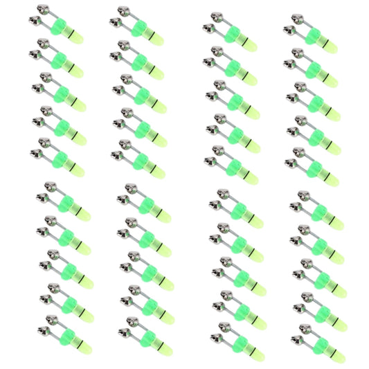 Prime Goods 10/40 PC LED Night Fishing Bite Bait Alarm 2 Bells Light Rod Tip Clip Alert Ring - Green