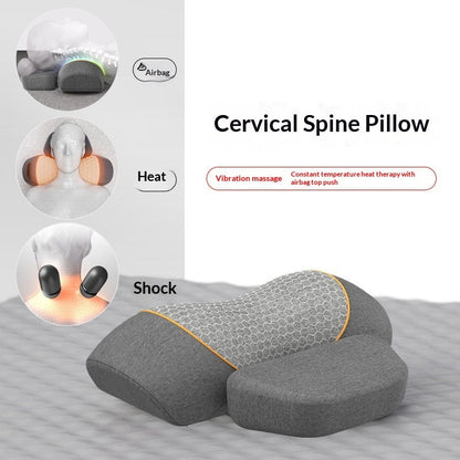 Smart Heated Vibration Massage Pillow – Neck & Waist Support with Heat Therapy & Infrared