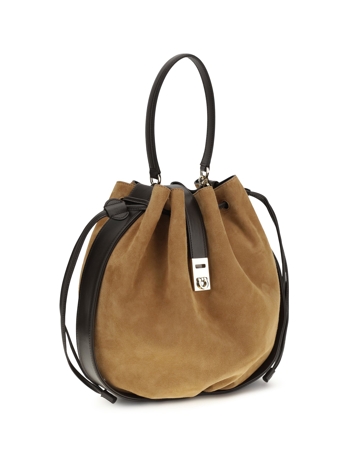 Bucket Bag Hug Buckle Natural Suede