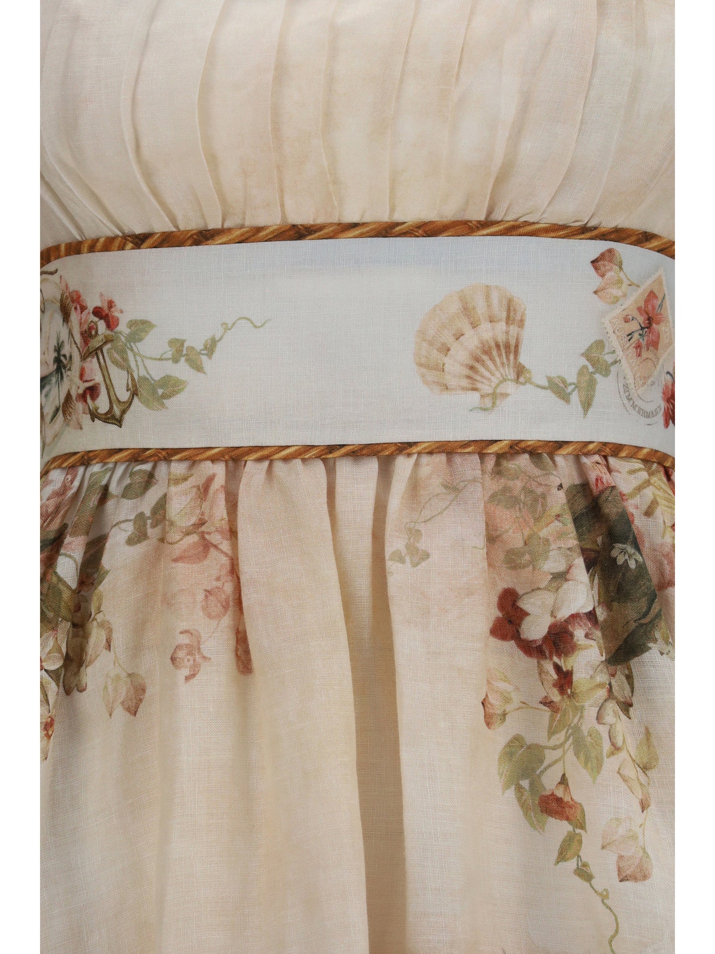 Dress Mahon Linen Island Map Blue