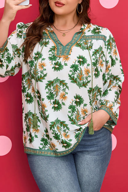 Threaded Pear Kira 3 4 Sleeve PLUS Blouse