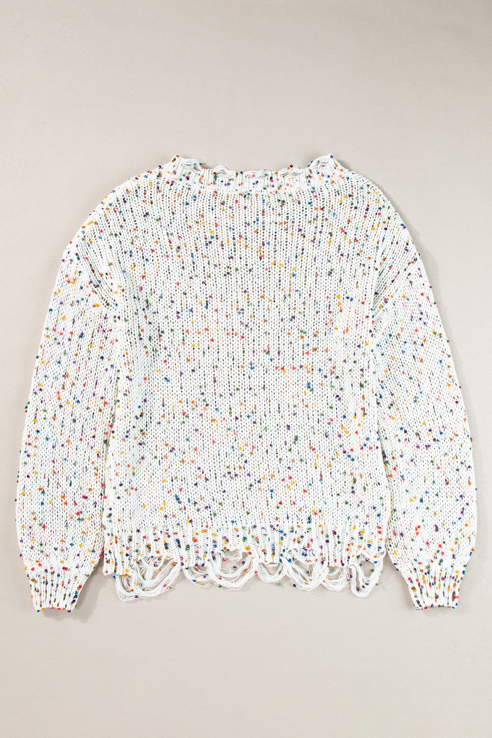 Threaded Pear Isabel Confetti Distressed Knit Sweater