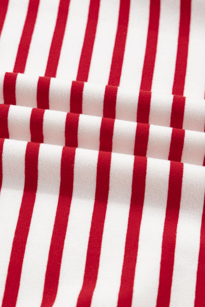 Threaded Pear Meilani Stripe Ruffle Trim Long Sleeve Top