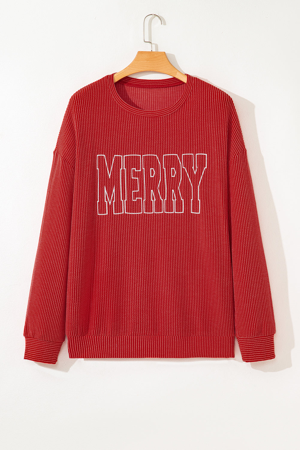 Threaded Pear Aliella Letter Graphic Loose Long Sleeve Top
