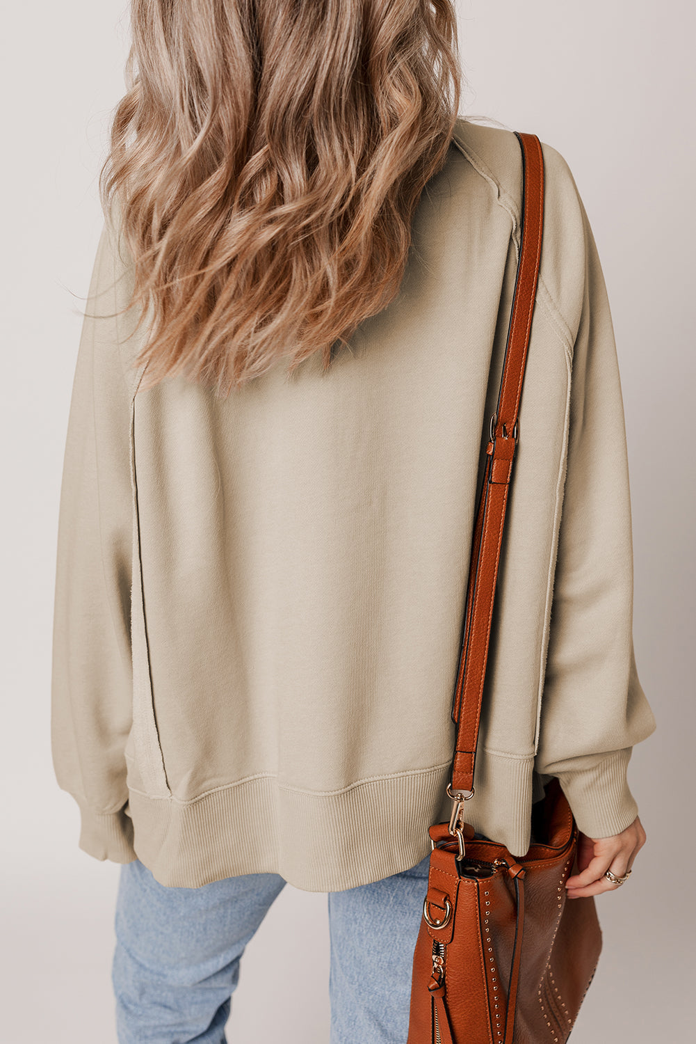 Threaded Pear Ashley Sleeve Side Slit Sweatshirt