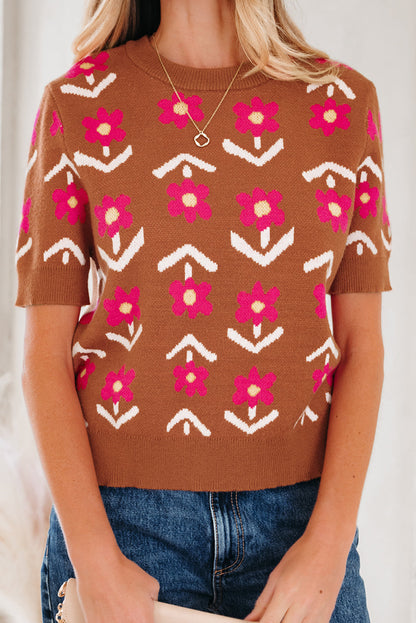 Threaded Pear Karla Short Puff Sleeve Sweater