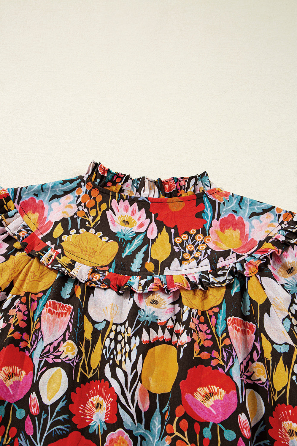 Threaded Pear Amara Puff Sleeve Tied Blouse