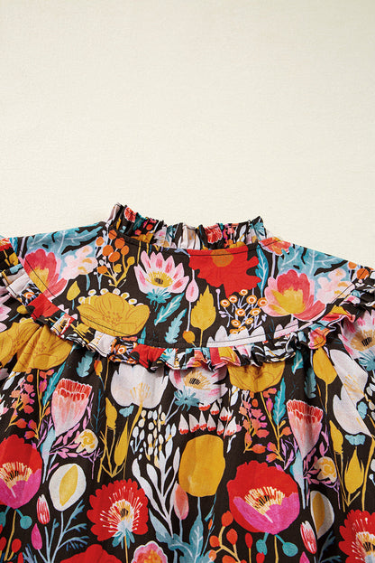 Threaded Pear Amara Puff Sleeve Tied Blouse