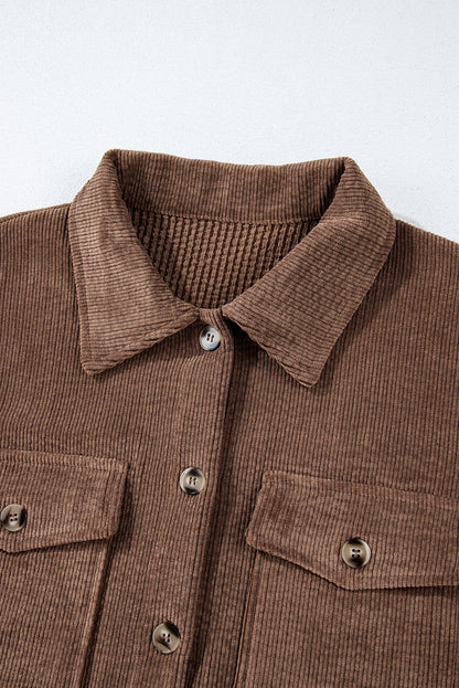 Threaded Pear Eleanor Corduroy Flap Up Shacket