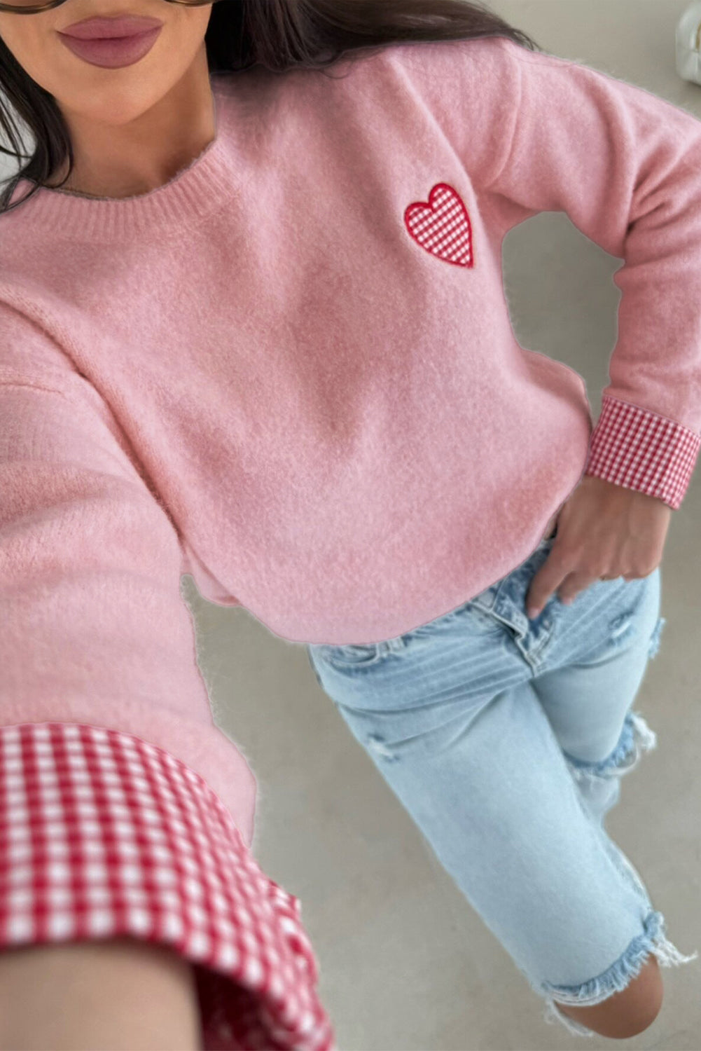 Threaded Pear Goldie Cuffed Drop Shoulder Sweater