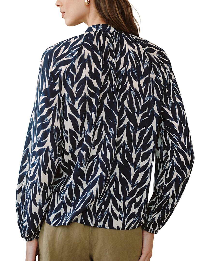 NVYLE-NAVY LEAVES PRINT-