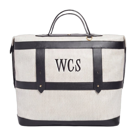 Paravel Weekender Duffel Bag EcoCraft Canvas Travel Carry-On Domino Black
