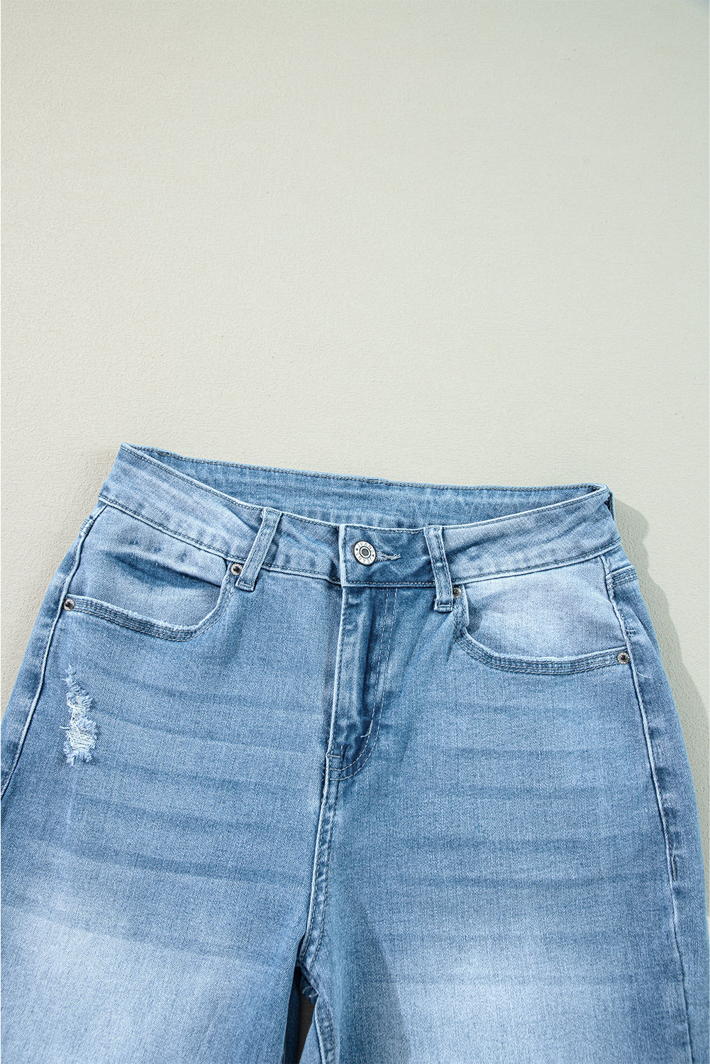 Threaded Pear Dream Slit Leg Straight Jeans