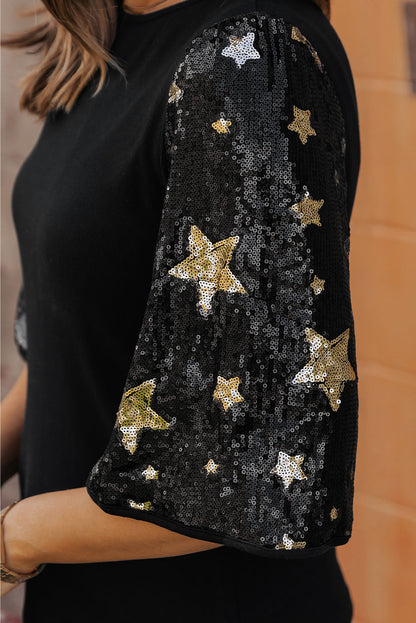 Threaded Pear Lara Splicing Half Sleeve Top