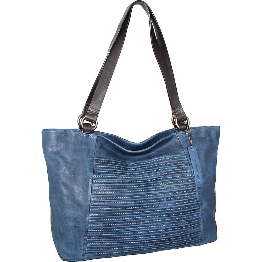 My Camila Leather Tote in Denim