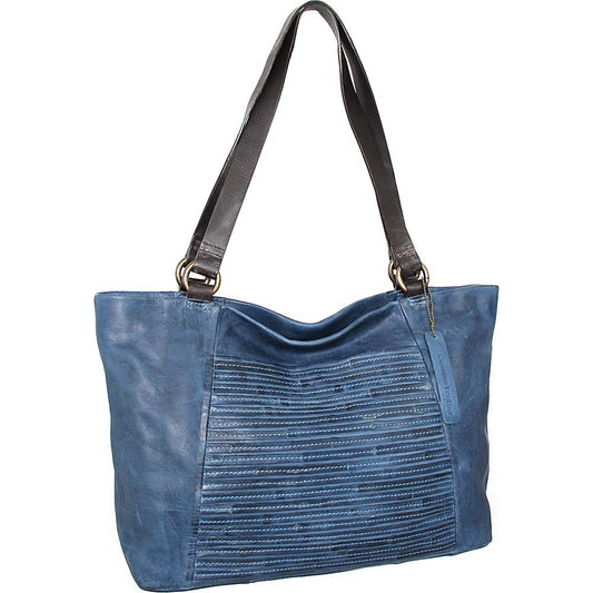 My Camila Leather Tote in Denim