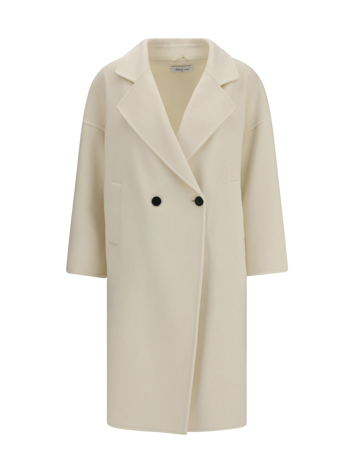 Double-Breasted Long Coat Cream