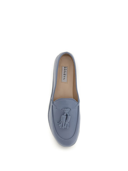 Tassel Loafers Light Blue Calf Leather