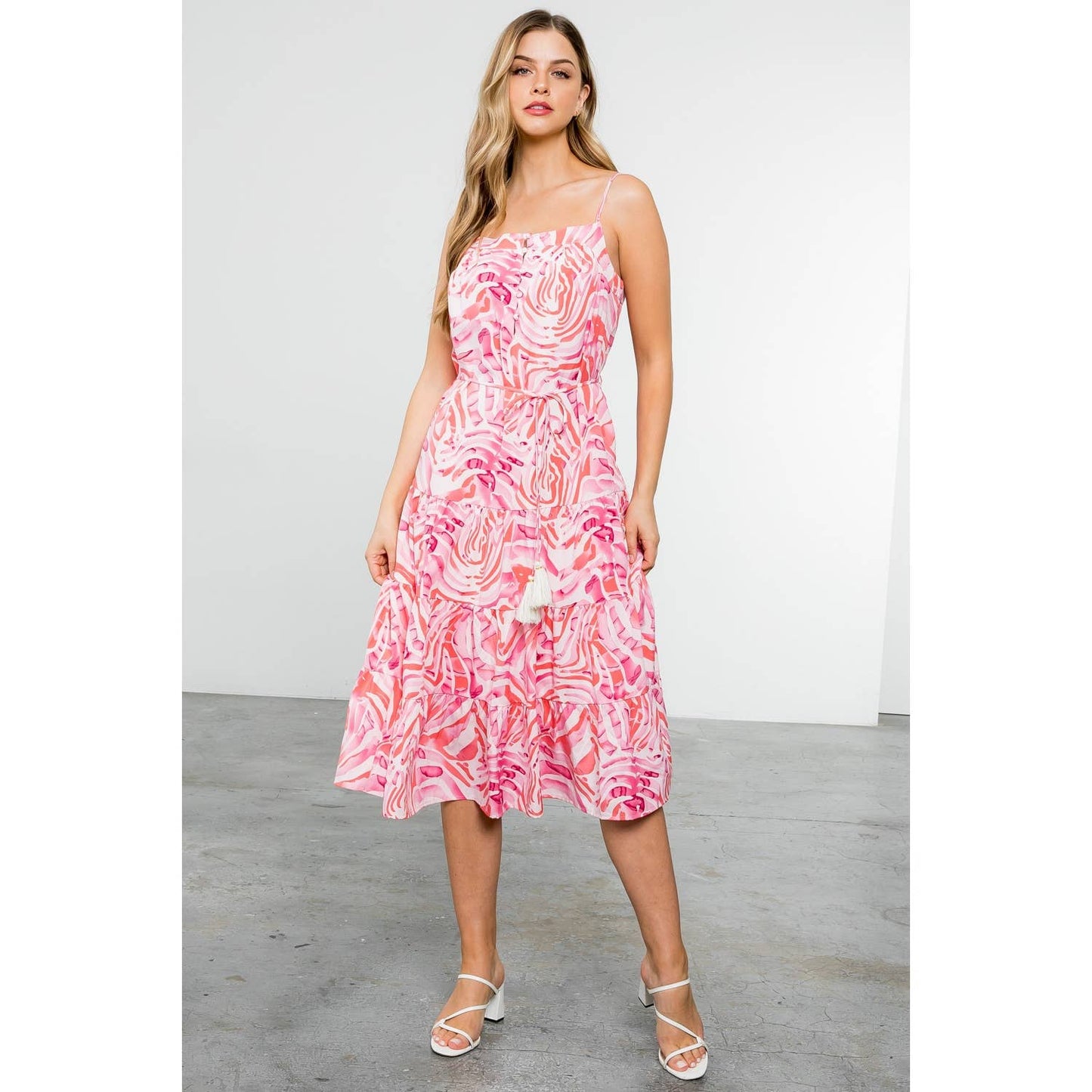 IAH- Abstract Print Tiered Dress
