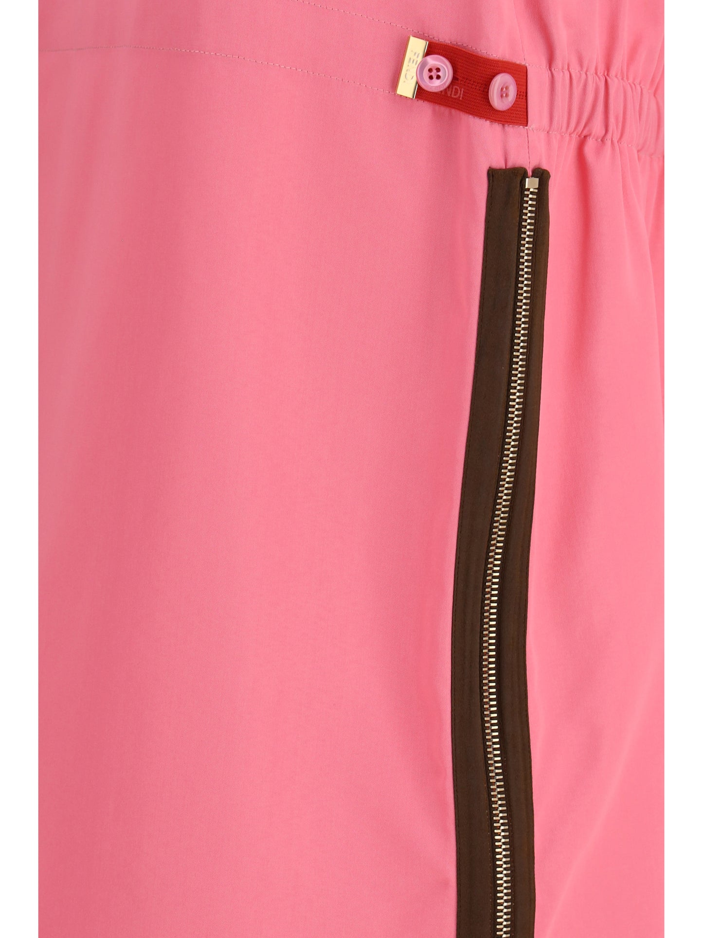 Midi Skirt With Zip Detailing Pink