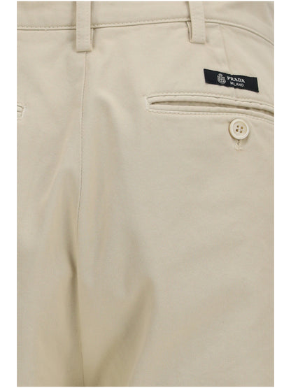 Pants Straight-Leg Cotton Sand