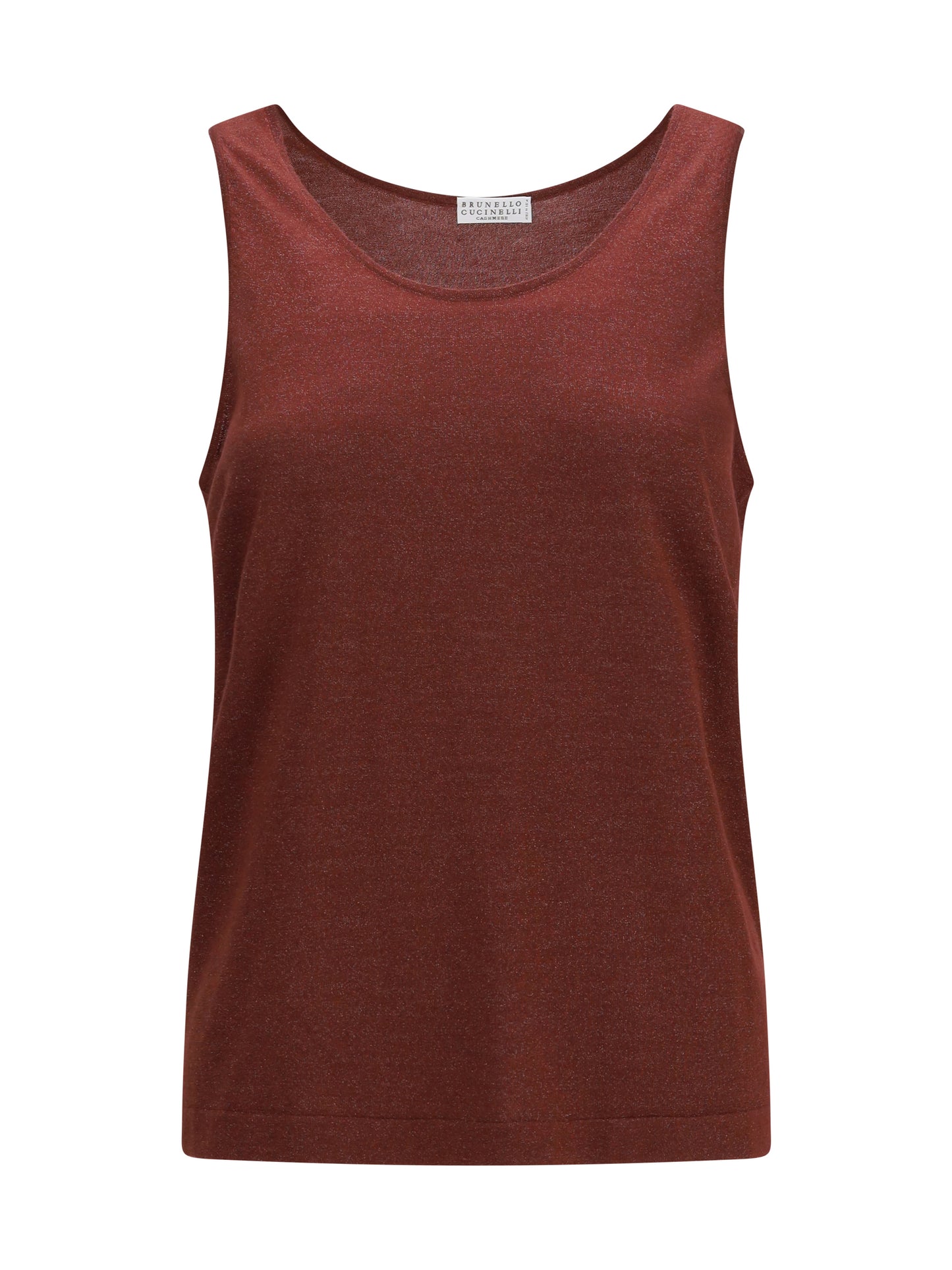 Luminous Knit Tank Top Red Bean