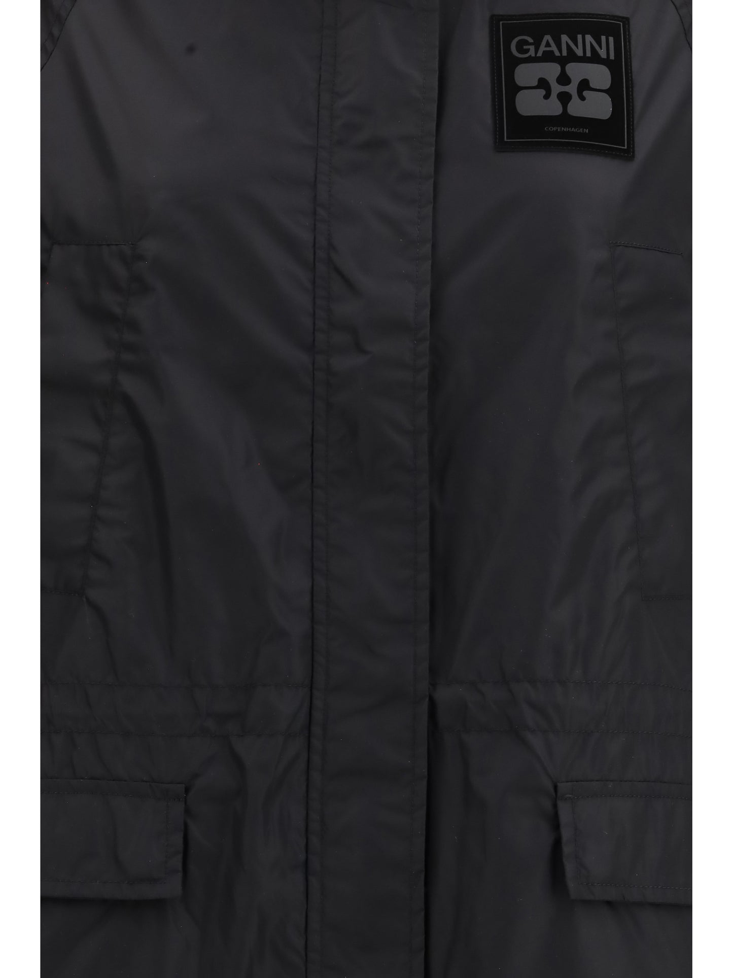 Long Parka Flyweight Banana Graphic Black